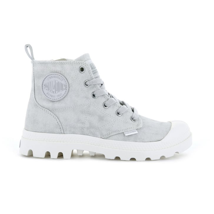 Palladium Pampa Zip Desertwash Women\'s Boots Light Grey | UK D597-HTZ